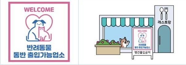 반려동물 동반출입 가능업소 표시. 인천시 제공