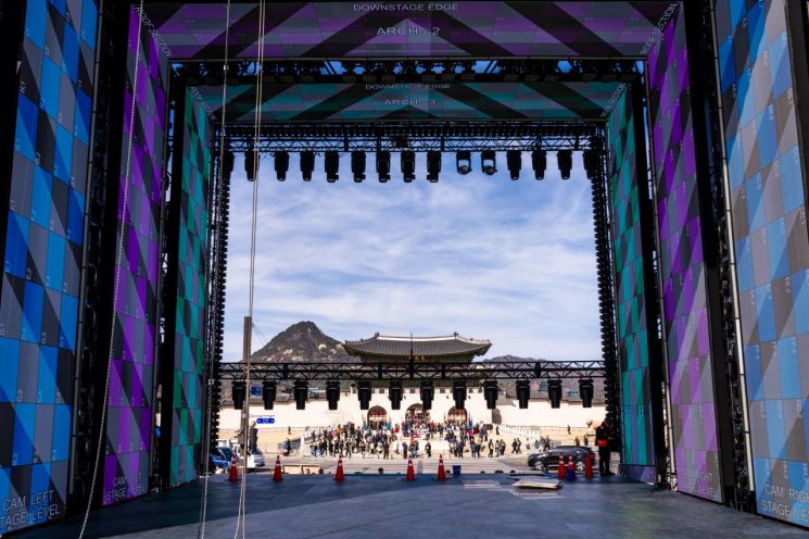 19일 방탄소년단 공연이 열리는 광화문광장 모습. 넷플릭스 제공