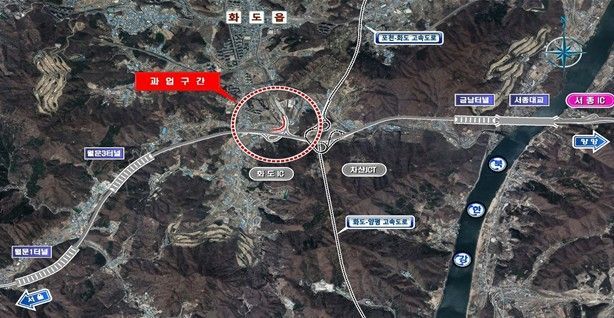 남양주시, 화도IC 서울방면 진입램프 확장공사 위치도. 남양주시 제공