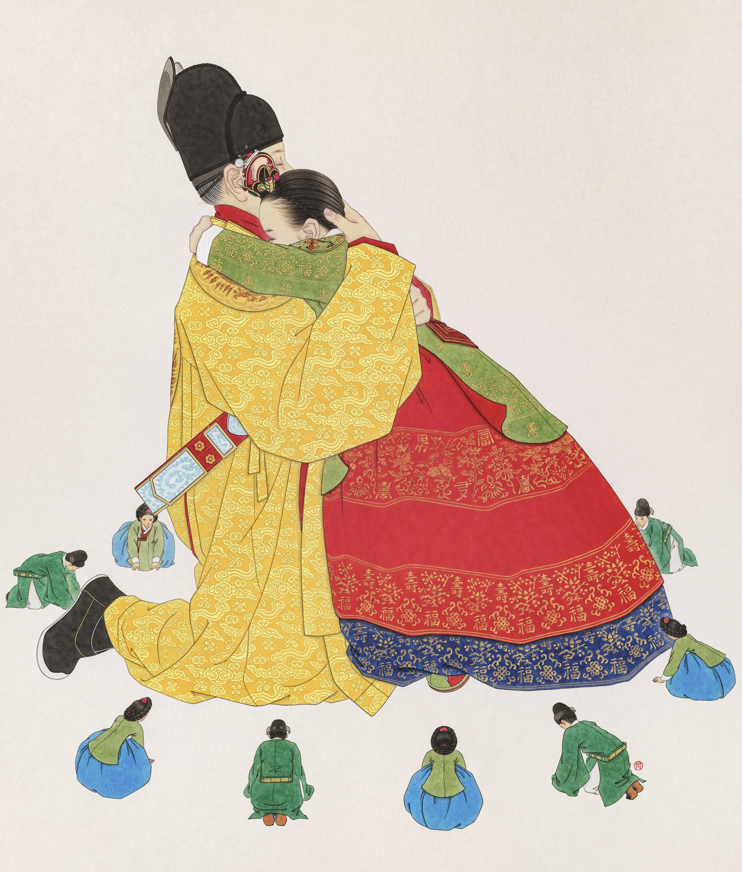 신선미_덕혜 3_장지에 채색_95.5x79.5cm_2024. 더 트리니티