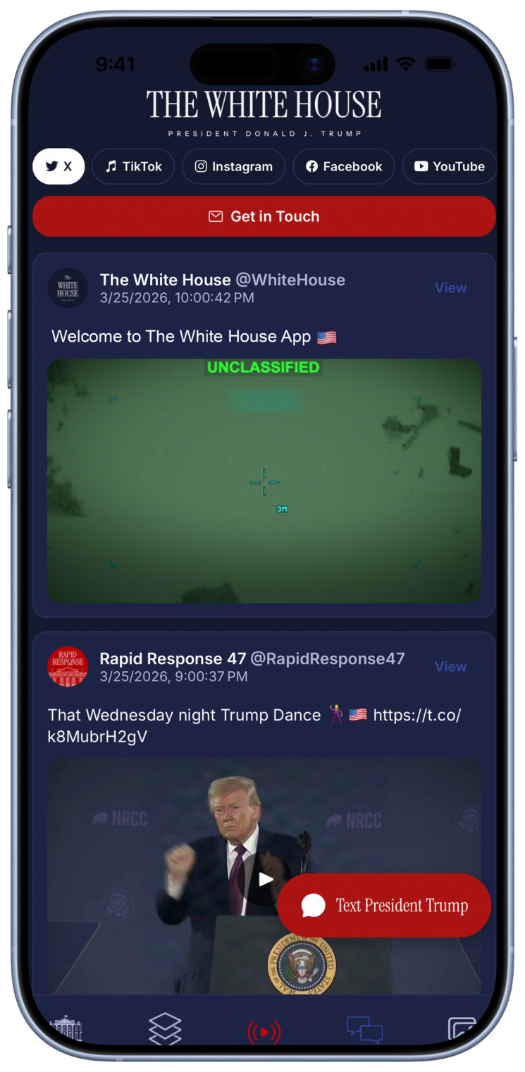 미 백악관이 새로운 공식 모바일 앱을 출시했다고 알렸다. 백악관 공식 홈페이지