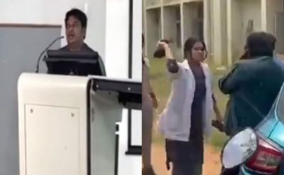 인도의 한 대학에서 교수가 여학생에게 공개 고백을 했다가 집단 폭행을 당했다. 사회관계망서비스(SNS) 캡처