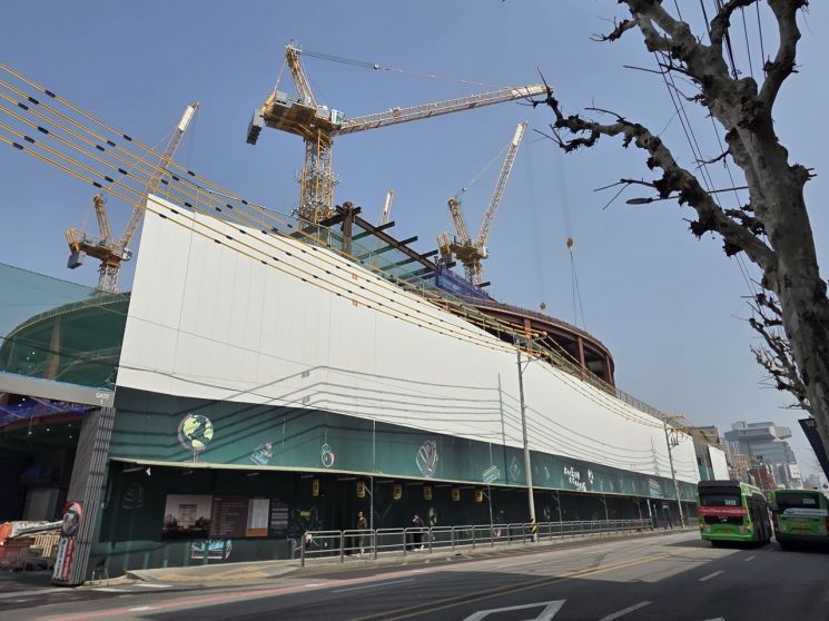 성수동 크래프톤 신사옥 공사 현장. 이정윤 기자