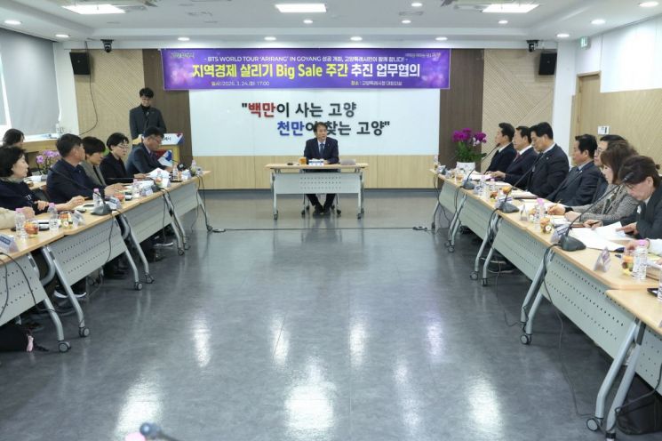 BTS 콘서트 관련 ‘지역경제 살리기 빅 세일 주간’ 추진 업무 협의. 고양시 제공