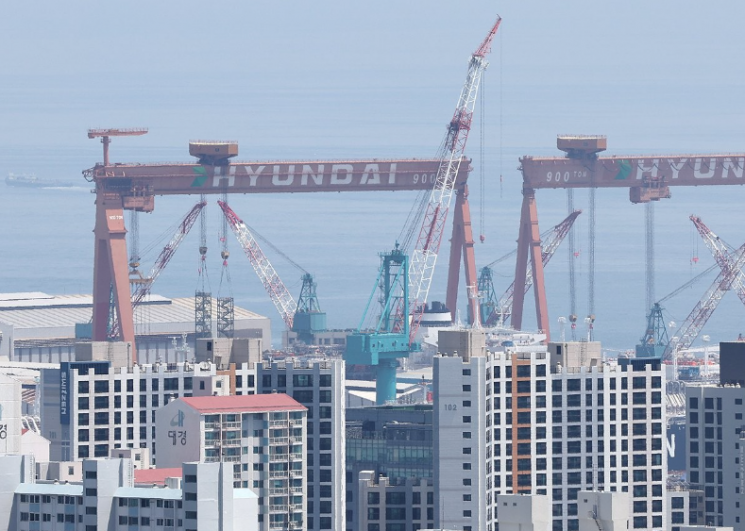 HD현대중공업 울산조선소. HD현대중공업