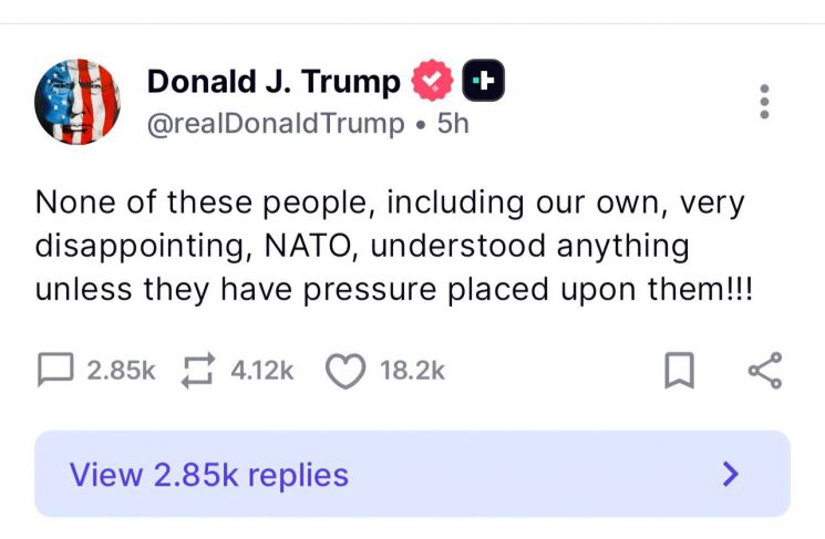 도널드 트럼프 대통령의 사회관계망서비스(SNS)