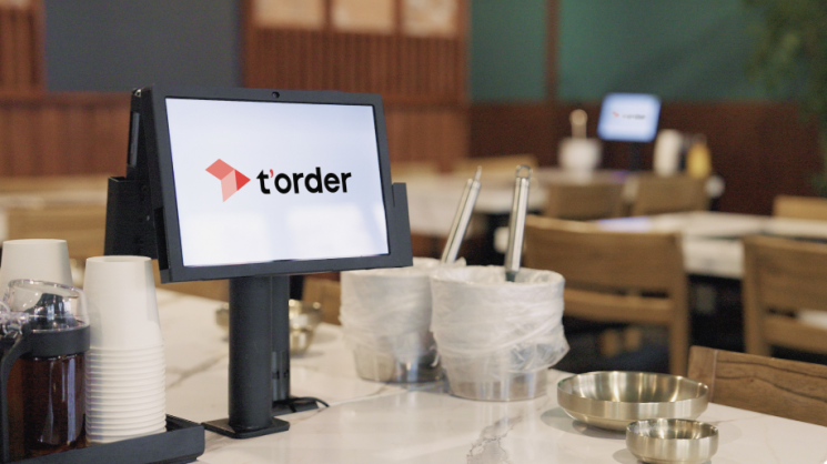 티오더가 생산한 테이블오더 제품. 티오더 홈페이지