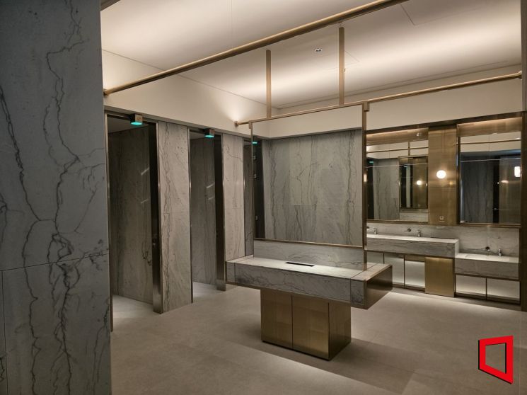 대한항공 T2 프레스티지 서편 라운지 화장실. 최영찬 기자