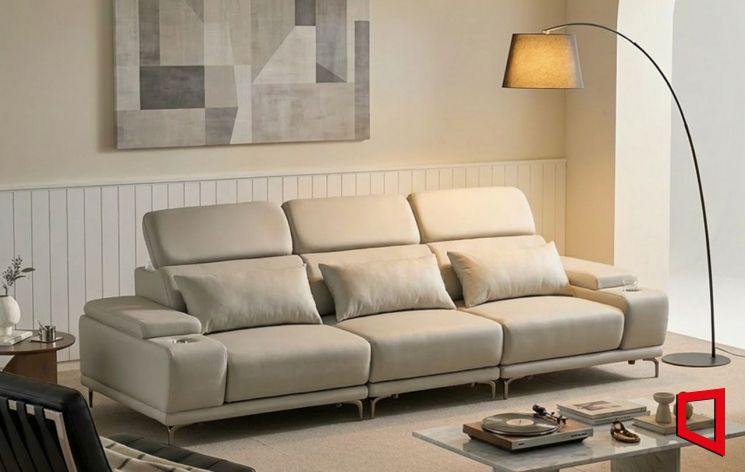 해피니스 모션 슬라이딩 실리콘 비건가죽 모듈형 소파. 에넥스