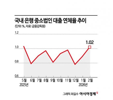 중소법인 대출 연체율, 9개월 만에 1% 돌파…부실 경고등