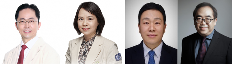 공동대표 연구자 (왼쪽부터) 서울성모병원 순환기내과 윤종찬 교수, 영상의학과 정정임 교수, 한국과학기술연구원(KIST) 뇌과학연구소 한경림 박사. 안도열 명예석좌교수.서울시립대학교