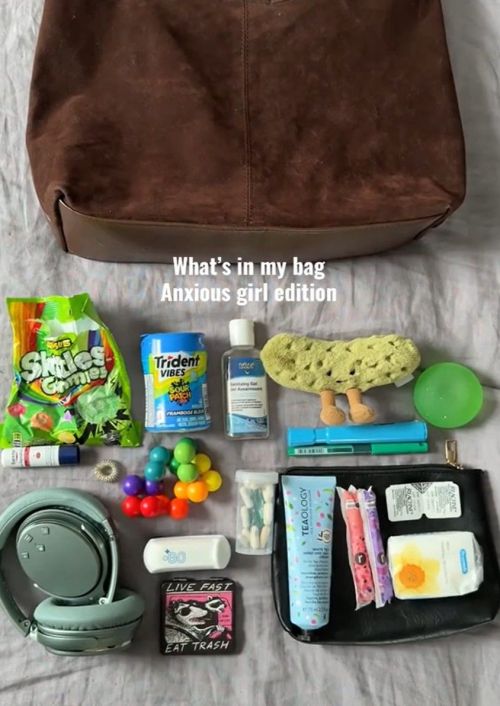 한 누리꾼이 자신만의 '불안 가방'을 소개하고 있다. 틱톡
