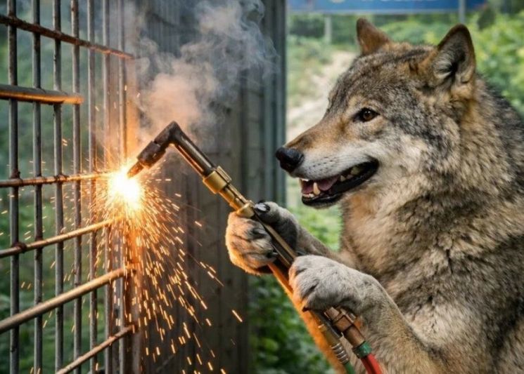 "늑구, 인터넷 스타 됐네"…AI로 만든 패러디 이미지 쏟아져