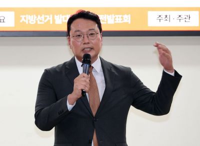 개혁신당 천하람 원내대표가 19일 국회 의원회관에서 열린 서울특별시당 지방선거 비전발표 및 출정식에서 발언하고 있다. 연합뉴스