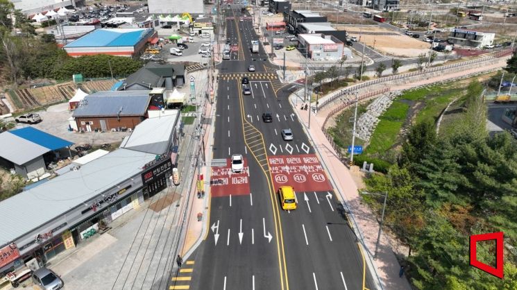 들성로 완료구간 드론촬영[사진=구미시청 제공]