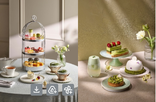 파라다이스시티 라운지 파라다이스가 선보인 애프터눈 티 세트와 가든카페가 선보인 프리미엄 디저트.