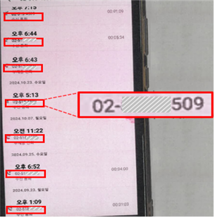 담합에 연루된 제지업체의 공중전화 통화내역. 공정거래위원회.