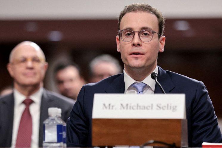 Michael Selig, Chairman of the U.S. Commodity Futures Trading Commission (CFTC), is attending and responding at the U.S. Senate confirmation hearing as a nominee in November last year. Photo by Reuters Yonhap News