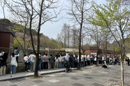 우치동물원을 찾은 시민들이 해설 프로그램 ‘동물과 사는 남자’에 참여하기 위해 관람 구역 주변에 모여 설명을 듣고 있다. 광주시 제공