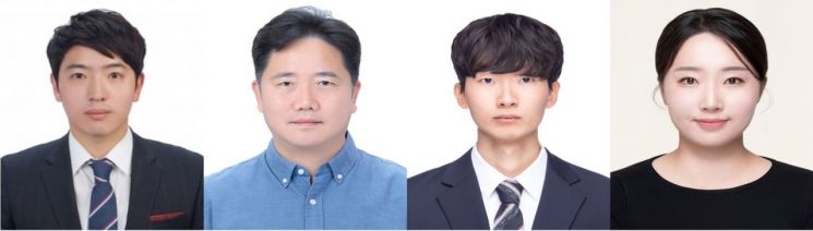 연구진 사진. 왼쪽부터 연구 개발자인 남기훈 선임, 하윤철 책임, 김영오 선임, 임소정 학생연구원. KERI 제공