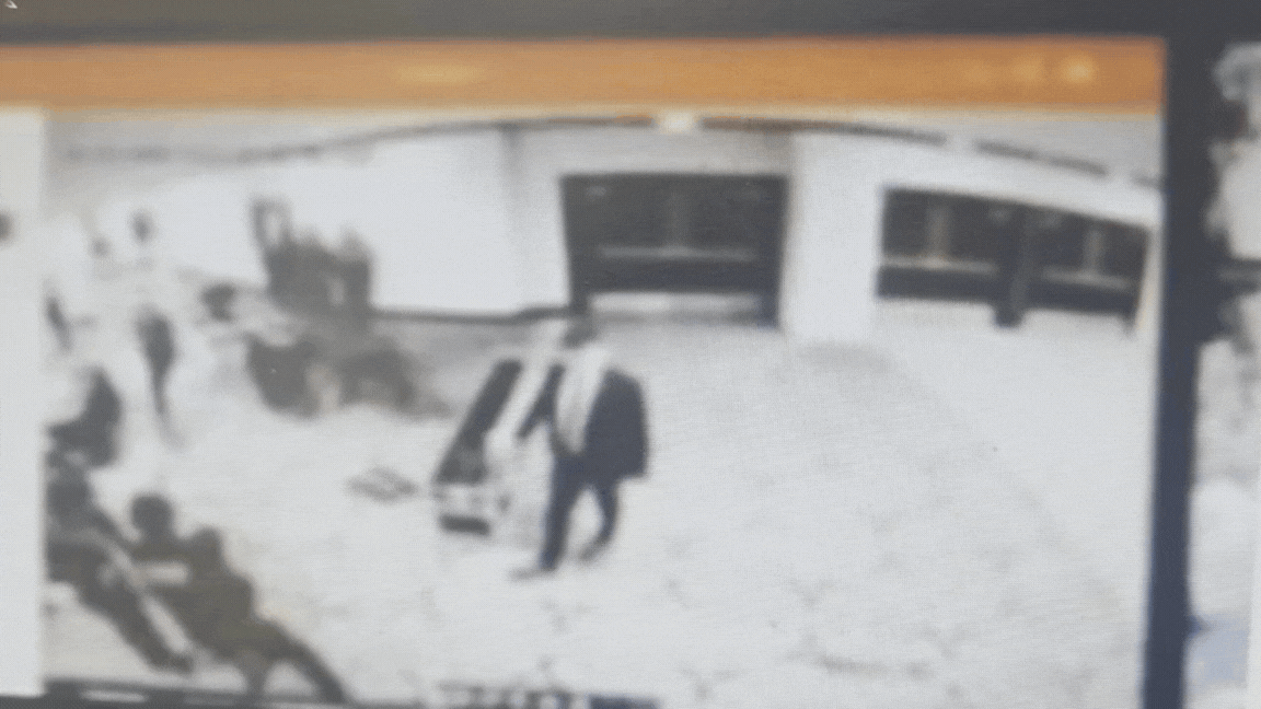 Suspect rushing through the security checkpoint. President Trump Truth Social.