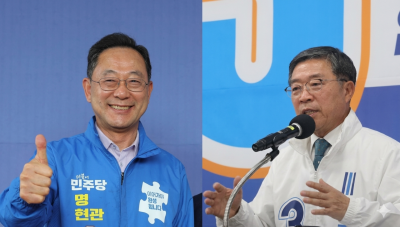 더불어민주당 명현관(좌), 조국혁신당 서해근(우)