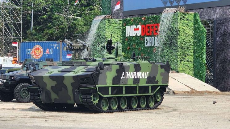 7.62mm와 12.7mm을 사용하는 RCWS를 장착한 인도네시아 경전차로 올해만 500억이상 수출이 가능할 것으로 예상된다. 사진제공=경인테크