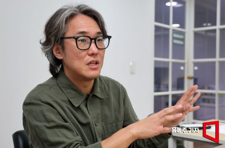 오현석 엔젤리그 대표가 아시아경제와 인터뷰를 하고 있다. 윤동주 기자