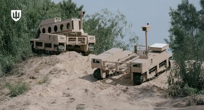 우크라이나군이 공개한 무인지상차량(UGV) 테르밋의 모습. 우크라이나 국방부 제공