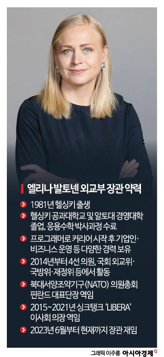 [핀란드 혁신 생태계를 가다]②엘리나 발토넨 외교부 장관 "기술 외교 어느 때보다 중요…韓, 핵심 파트너"