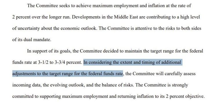 Fed, 3연속 동결…의장 교체·이란 전쟁에 매파적 기조 강화