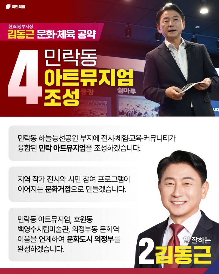 민락동 아트뮤지엄 조성 공약 이미지. 김동근 후보 제공