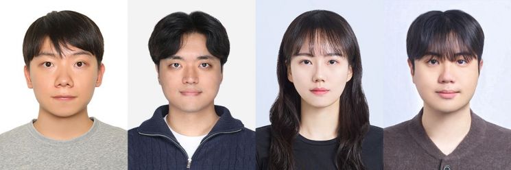 미디어커뮤니케이션학부 수상자. 이시후(왼쪽부터), 박진우, 문채현, 김태오 씨.