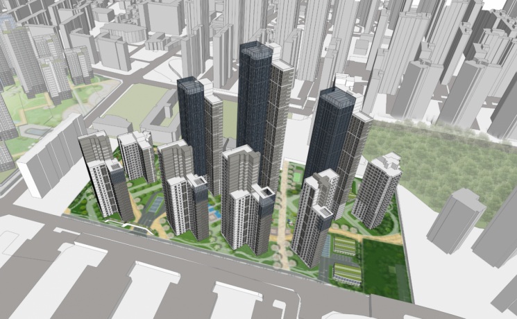 首尔市江东区明逸Woosung公寓重建项目鸟瞰图。首尔市供图