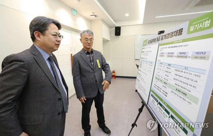 지난달 국가공무원 9급 공개경쟁채용 필기시험장 사전점검하는 김성훈 인사혁신처 차장. 인사혁신처.