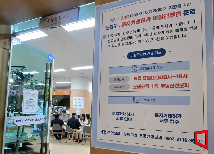 지난 9일 서울 노원구청 부동산정보과에서 구청 직원들이 토지거래허가 신청을 접수하고 있다. 최서윤 기자