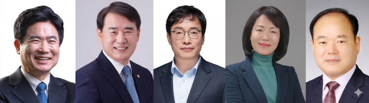 (from the left) Kim Daejung, Lee Jeongseon, Jang Gwanho, Kang Sookyung, Choi Daewook, preliminary candidates. Provided by candidate side