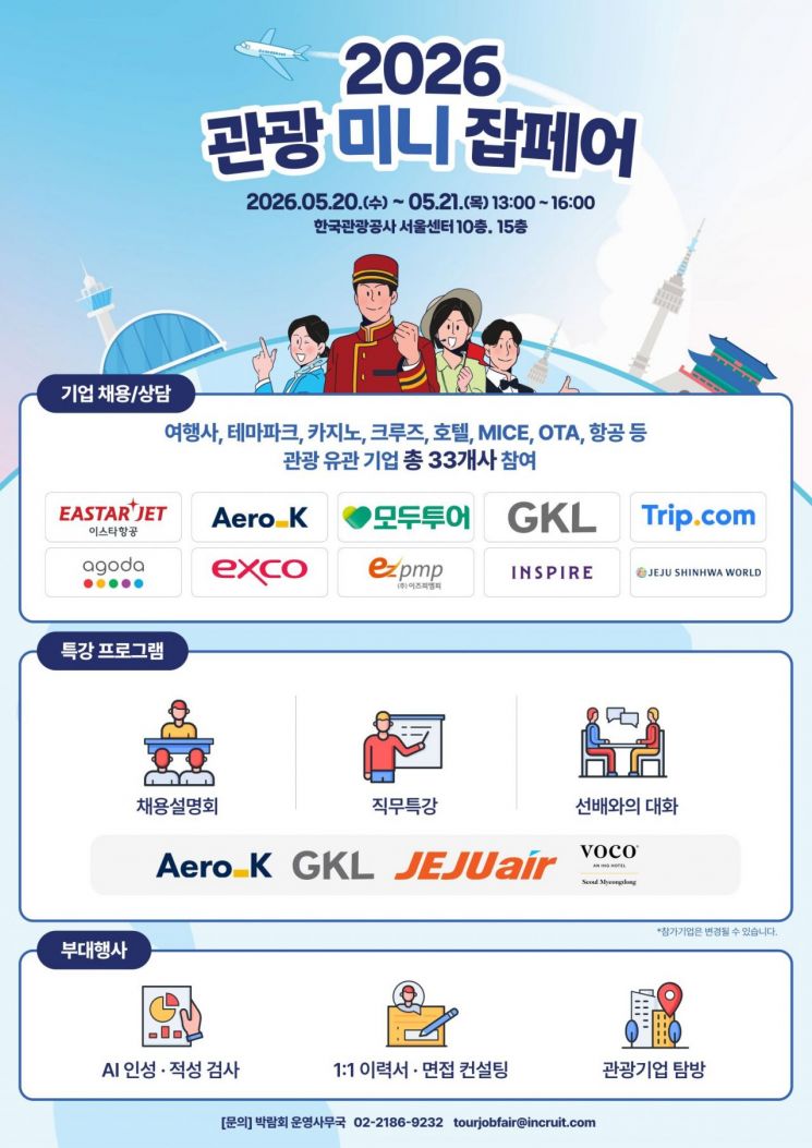 관광 일자리 찾는다면…항공·여행·호텔 33개사 한자리에