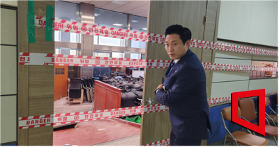 박태진 조국혁신당 당대표 비서실 부장이 지난 2024년 12월 10일 오전 서울 영등포구 국회의사당 내에서 계엄 당시 현장에 대해 설명하고 있다. 민현기 기자