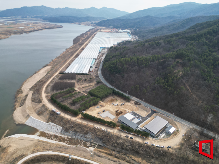 옥성면 구봉리 일원에 2만5천㎡ 규모로 조성되는 경북 최대 반려동물 복합문화시설 조성지[사진제공=구미시]