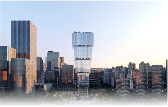 서울 서초동 코오롱 스포렉스 부지에 들어서는 업무복합시설 조감도. 코오롱인더스트리 제공