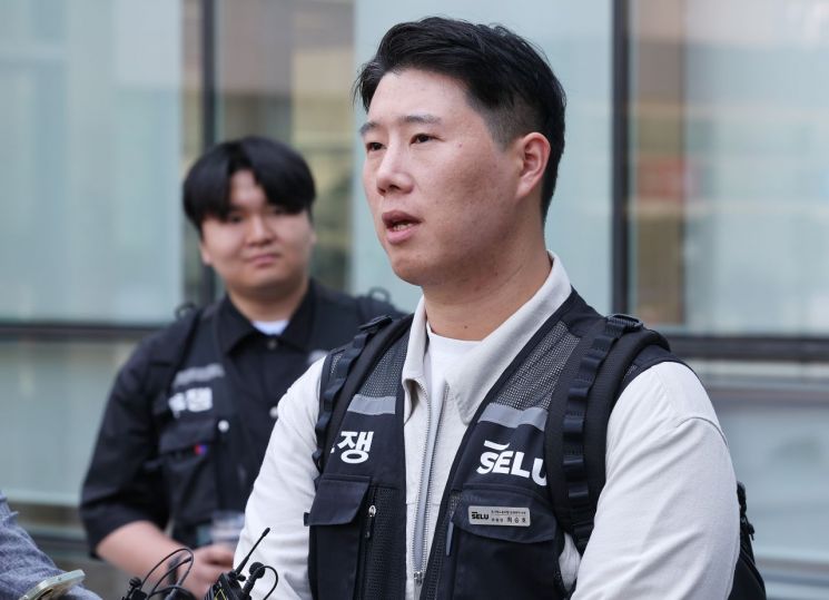 위법 쟁의행위 금지 가처분 신청 심문 마친 최승호 위원장. 연합뉴스