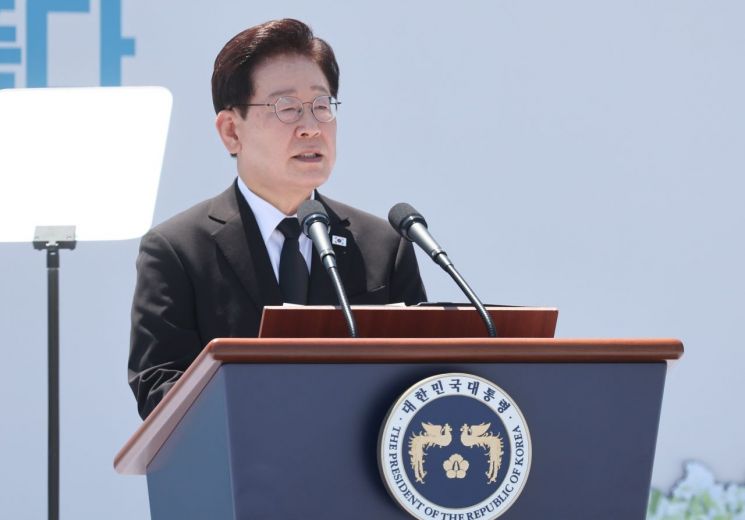 이재명 대통령이 18일 광주 5·18 민주광장에서 열린 제46주년 5·18 민주화운동 기념식에서 기념사를 하고 있다. 2026.5.18 연합뉴스