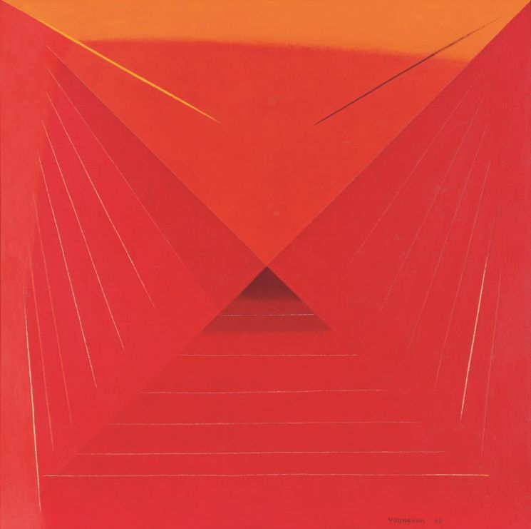 Youngkuk Yoo, Work, 1968, Oil on canvas, 136×136cm. Youngkuk Yoo Foundation for Art and Culture.