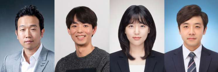 연구진, (좌측부터) 이지석 교수, 박정훈 교수, 류채영 연구원, 유병천 연구원. UNIST 제공