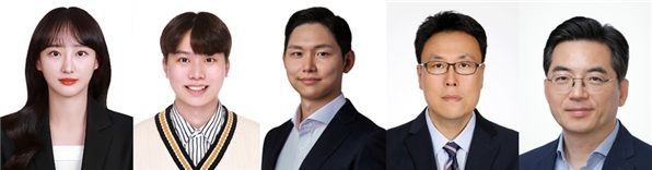 Research team photo. (From left) Yeji Park, Ph.D., Korea University & KIST (first author); Doyeop Kim, Ph.D. candidate, Department of Chemistry, Korea University (first author); Seoin Baek, Professor, KU-KIST Graduate School, Korea University (corresponding author); Seongjong Yoo, Ph.D., Hydrogen and Fuel Cell Research Group, KIST (corresponding author); Kwangryeol Lee, Professor, Department of Chemistry, Korea University (corresponding author). Courtesy of Korea University