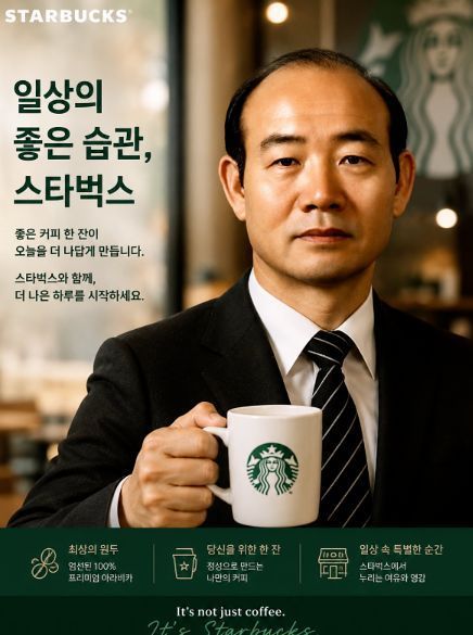 On the 21st, a composite image of former President Chun Doo-hwan and Starbucks circulated on social media. Screenshot from X (formerly Twitter)