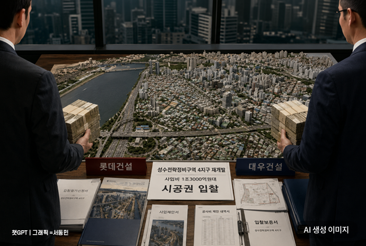 500억 먼저 쏜 롯데, "우리도 낸다" 맞불 대우…성수4지구 시공권 리턴매치[부동산AtoZ]