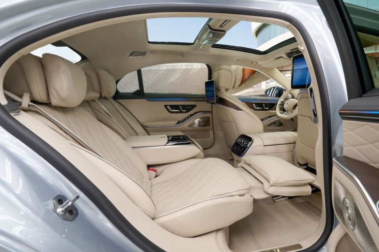 The interior view of the new Mercedes-Benz S-Class. Mercedes-Benz