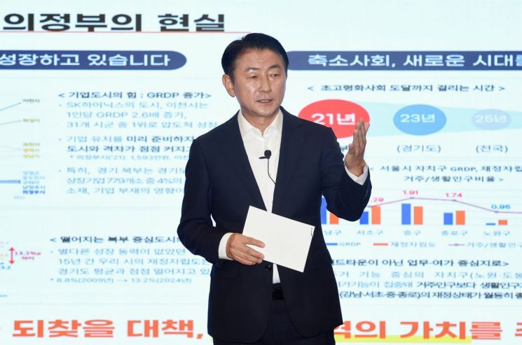 의정부역세권사업을 설명하는 김동근 의정부시장. 김동근 후보 제공